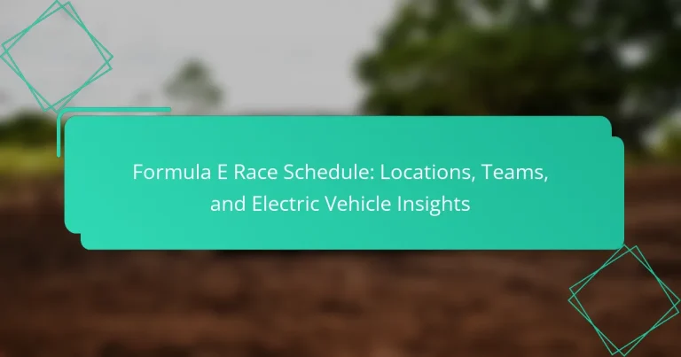 Formula E Race Schedule: Locations, Teams, and Electric Vehicle Insights