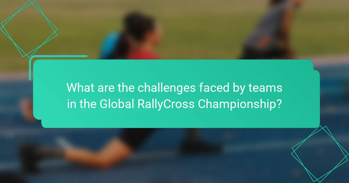 What are the challenges faced by teams in the Global RallyCross Championship?