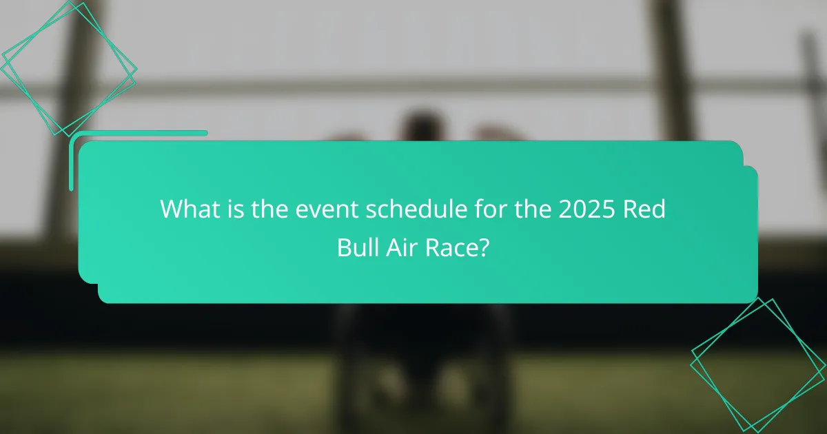 What is the event schedule for the 2025 Red Bull Air Race?