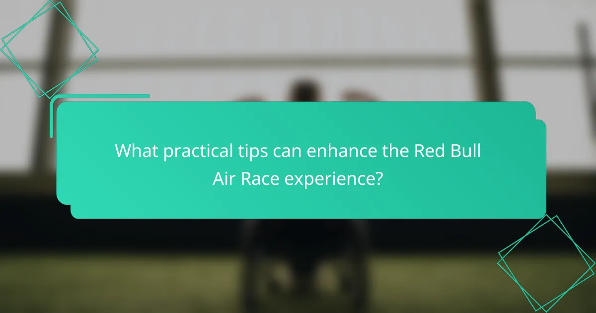 What practical tips can enhance the Red Bull Air Race experience?