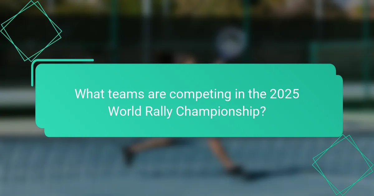 What teams are competing in the 2025 World Rally Championship?