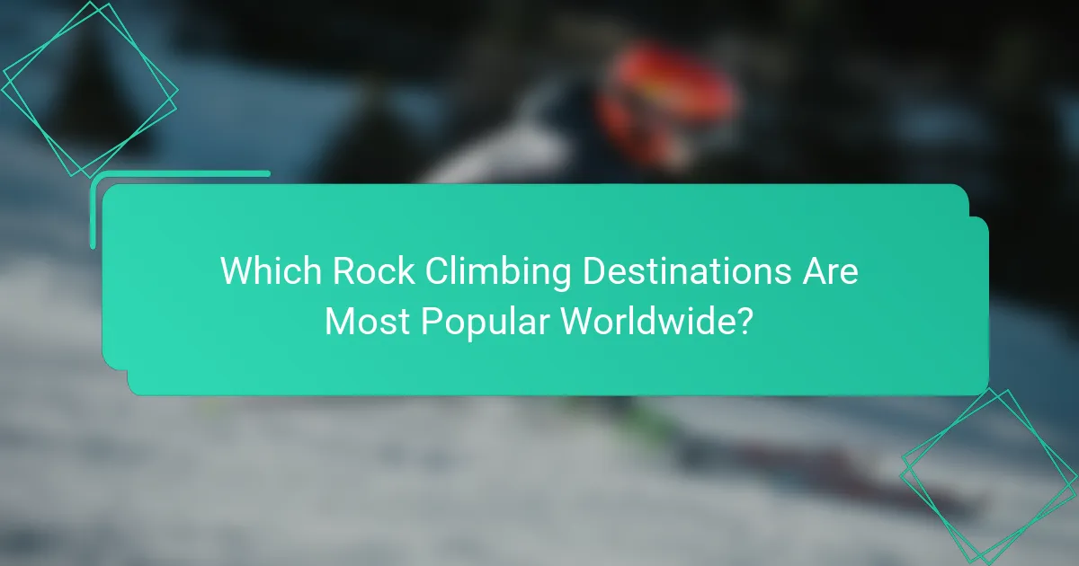 Which Rock Climbing Destinations Are Most Popular Worldwide?